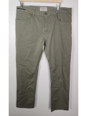 TELERIA ZED Men's Sz. 38x31 Olive Green Cotton Blend 5 Pocket Pants